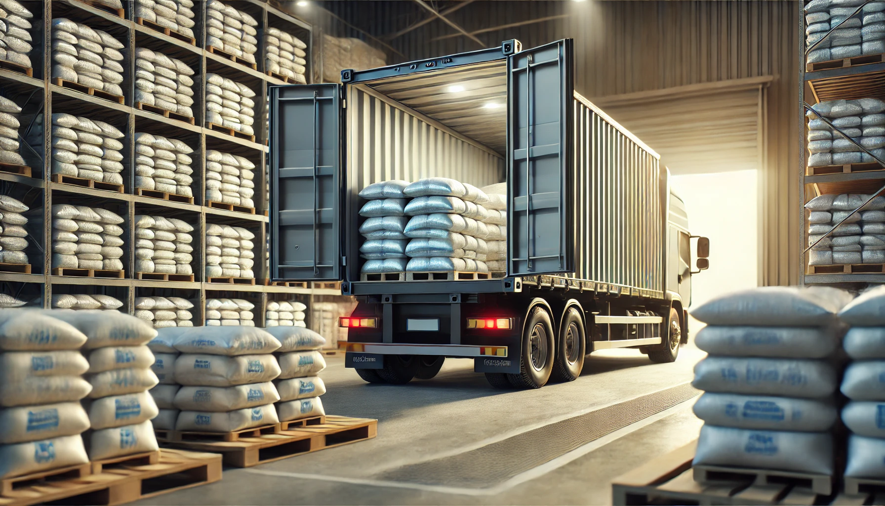 Warehouse with goods